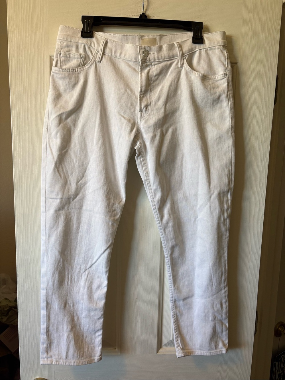 MOTHER The Dropout “Mirror Mirror” White Jeans size 30